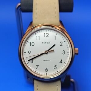 2022 Timex Indiglo 33mm‎ Women's Quartz Watch Leather Strap Fully Restored